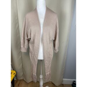 Autumn Cashmere Ribbed Fringe Cardigan - Size XS